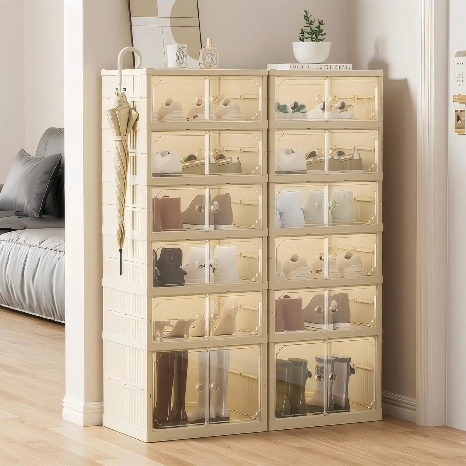 Foldable Shoe Cabinet Storage Clear Shoe Container Box Organizer Thickened Shoe Rack Sneaker High Boots Precious Shoe Showcase
Foldable Shoe Cabinet Storage Clear Shoe Container Box Organizer Thickened Shoe Rack Sneaker High Boots Precious Shoe Showcase