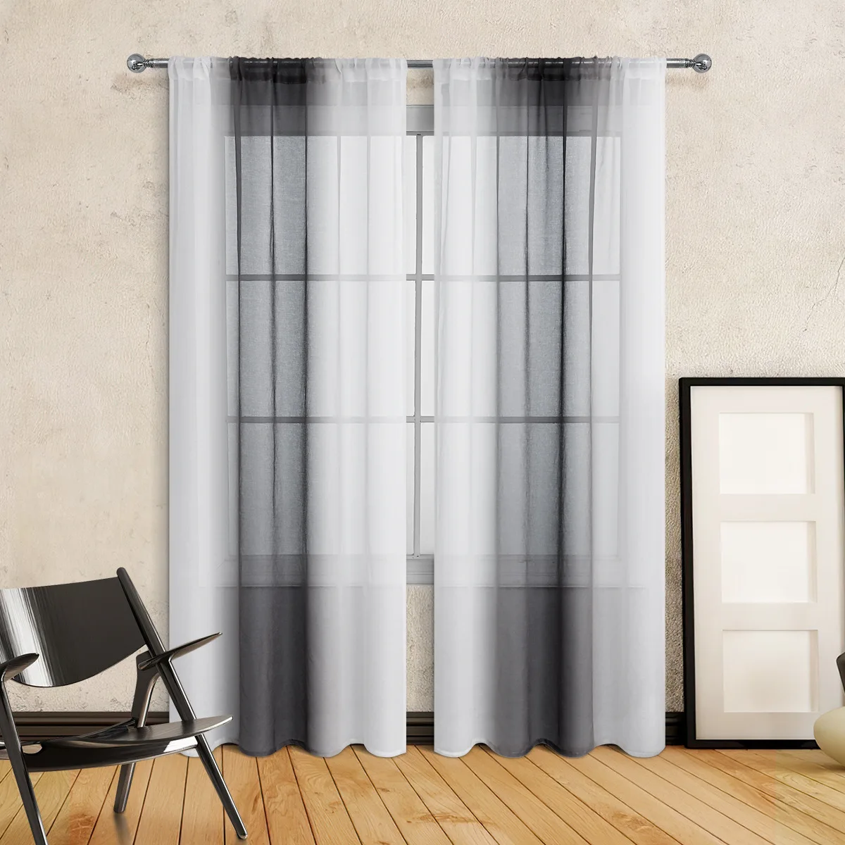 Curtain Rod Pocket White Gradient Color Living Room Sheer Window Curtains 2 Panels for Bedroom Treatment Modern Style Drape
Curtain Rod Pocket White Gradient Color Living Room Sheer Window Curtains 2 Panels for Bedroom Treatment Modern Style Drape