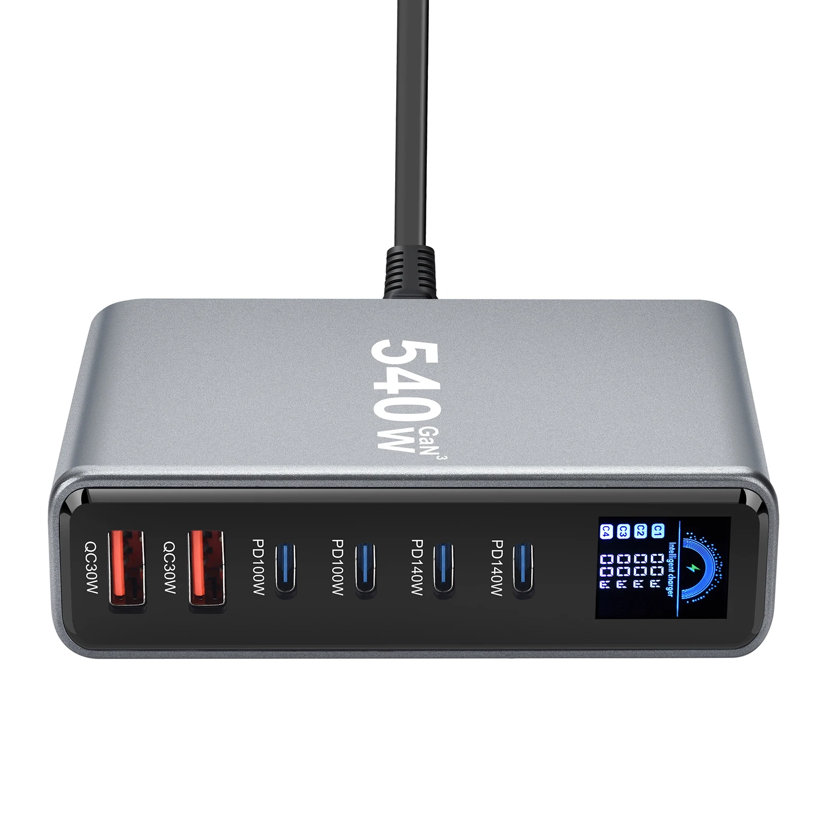 Зарядное устройство GaN 540 Вт с дисплеем, настольная зарядная станция USB-C 140 Вт с 6 портами для смартфонов, планшетов и электроники
Зарядное устройство GaN 540 Вт с дисплеем, настольная зарядная станция USB-C 140 Вт с 6 портами для смартфонов, планшетов и электроники