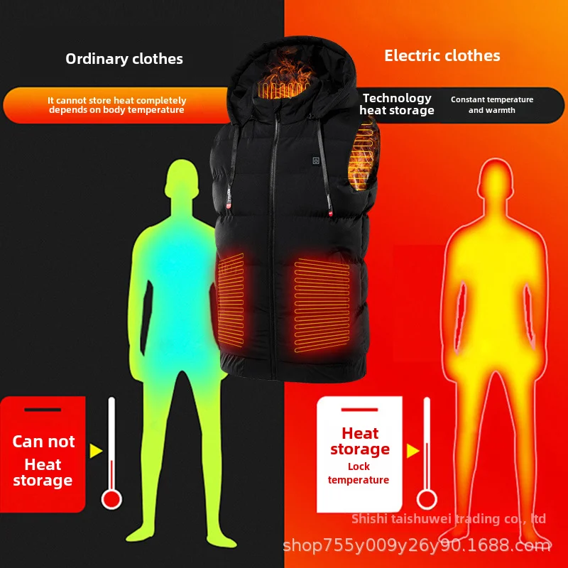 Winter New Constant Temperature Intelligent Self-Heating Vest Zone 9 Heating Hooded Vest Electric Heating Men's Thermal Vest
Winter New Constant Temperature Intelligent Self-Heating Vest Zone 9 Heating Hooded Vest Electric Heating Men's Thermal Vest