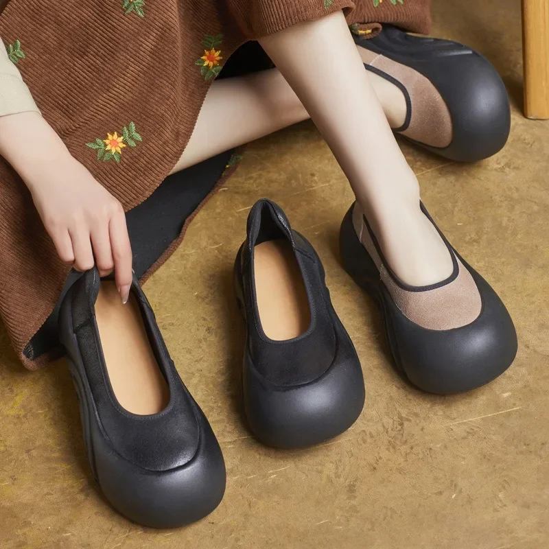 Birkuir Retro Flat Platform Women Shoes Slip On Loafers Shoes Luxury Thick Heels Genuine Leather Casual Big Head Boat Shoes
Birkuir Retro Flat Platform Women Shoes Slip On Loafers Shoes Luxury Thick Heels Genuine Leather Casual Big Head Boat Shoes