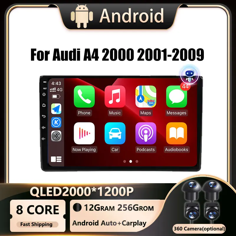 4G Android OS For Audi A4 2000 2001-2009 Car Radio Stereo Multimedia Navigation Video Player GPS Wireless QLED screen BT 5.0
4G Android OS For Audi A4 2000 2001-2009 Car Radio Stereo Multimedia Navigation Video Player GPS Wireless QLED screen BT 5.0