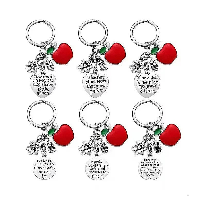 6 Pieces Customized Creative Metal Keychain DIY Teacher's Day Christmas Pendant Apple Keyring Bag Car Key Pendant Key Chain
6 Pieces Customized Creative Metal Keychain DIY Teacher's Day Christmas Pendant Apple Keyring Bag Car Key Pendant Key Chain