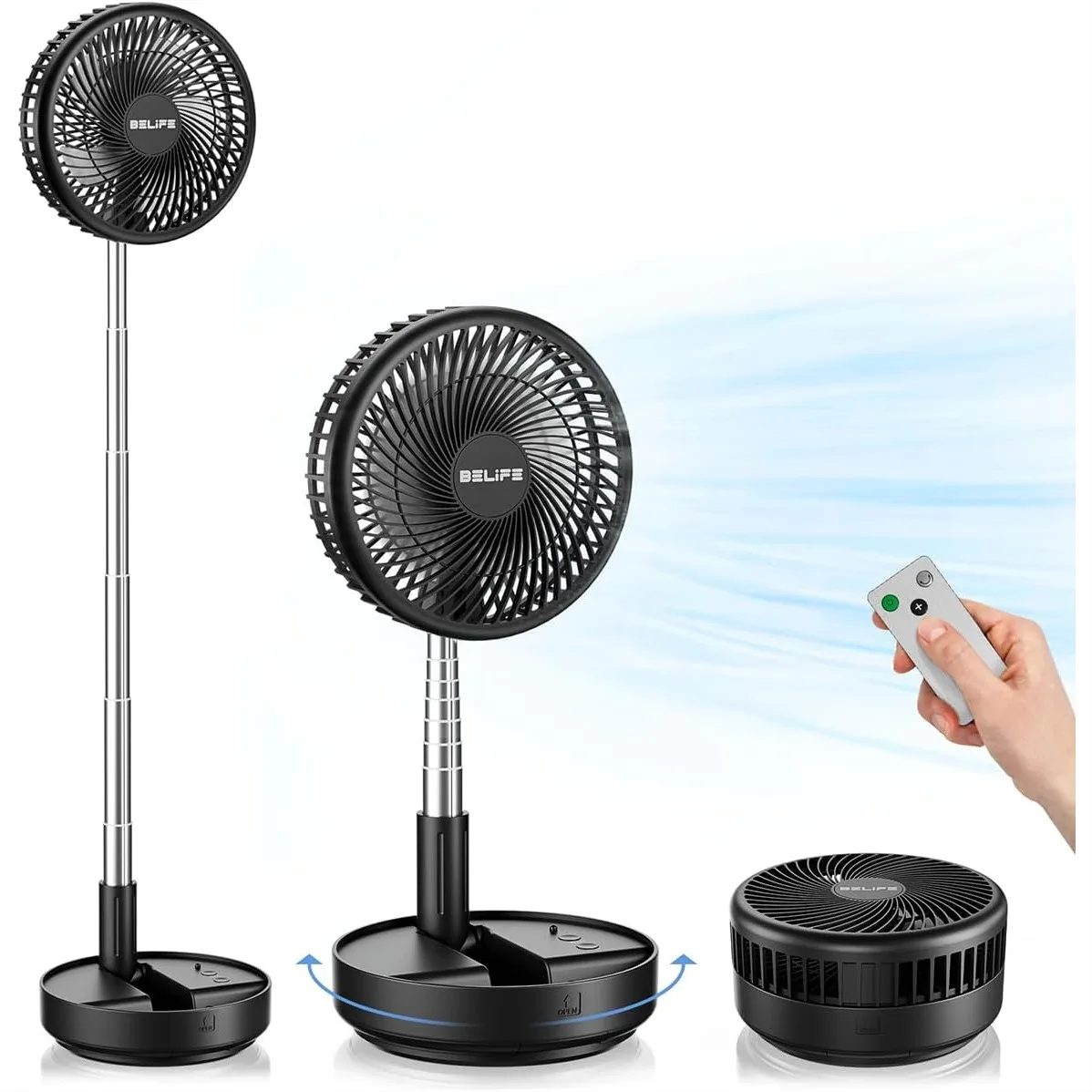 Portable Fan 7200mAh Rechargeable Oscillating USB Desk Fan with Remote, Foldable Telescopic Fan for Home Bedroom Camping Travel
Portable Fan 7200mAh Rechargeable Oscillating USB Desk Fan with Remote, Foldable Telescopic Fan for Home Bedroom Camping Travel