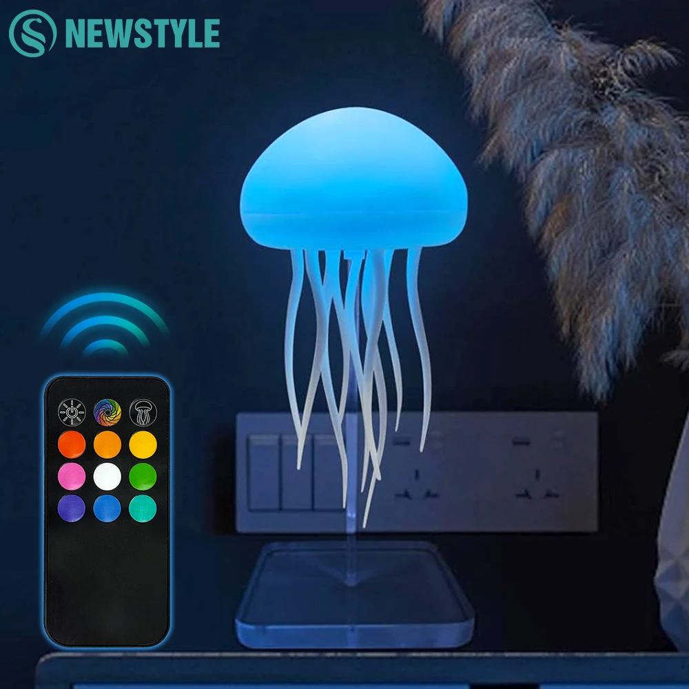 Ночник RGB в виде медузы с сенсорным датчиком и дистанционным управлением, настольная прикроватная лампа с градиентом для рождественских подарков
Ночник RGB в виде медузы с сенсорным датчиком и дистанционным управлением, настольная прикроватная лампа с градиентом для рождественских подарков