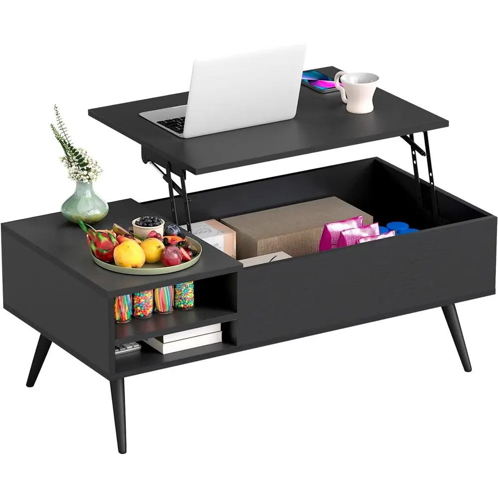 Compact Wooden Coffee Table with Storage Shelf for Living Room or Home Office, Black
Compact Wooden Coffee Table with Storage Shelf for Living Room or Home Office, Black