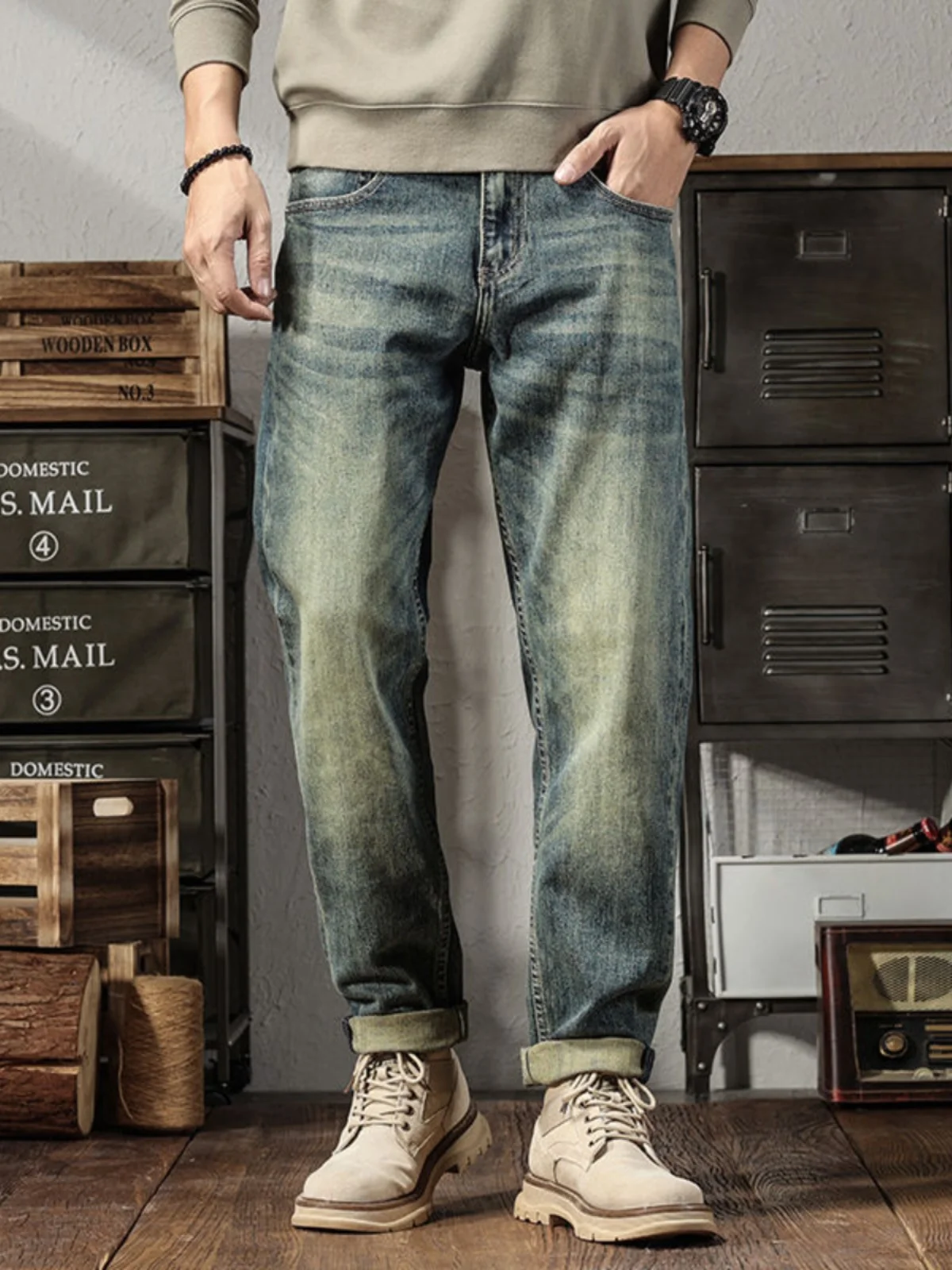 Retro American Denim Jeans Men's Autumn New Trend Loose Straight Washed Versatile Casual Long Pants Youth Popular Straight Cut
Retro American Denim Jeans Men's Autumn New Trend Loose Straight Washed Versatile Casual Long Pants Youth Popular Straight Cut