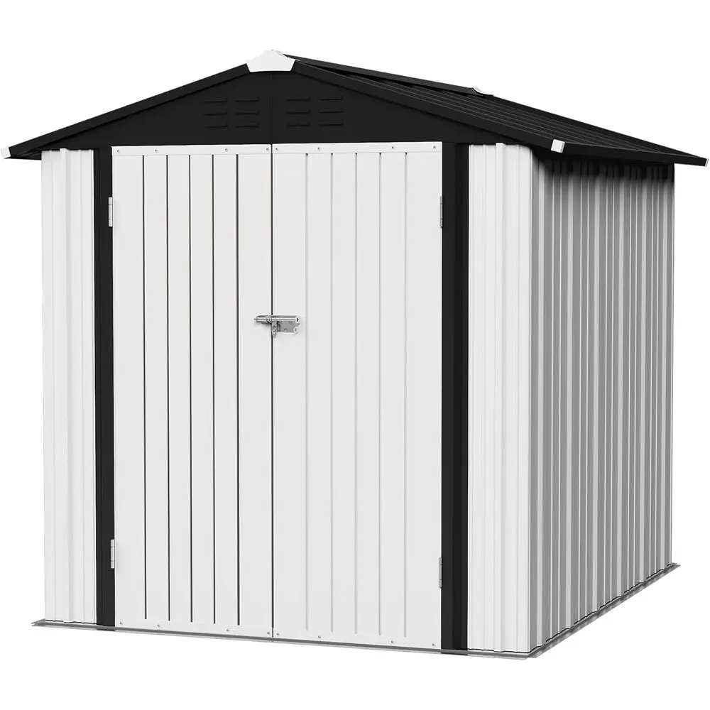 6x8 ft Waterproof Metal Garden Shed with Lockable Door for Outdoor Storage, Utility, and Lawn Care, White
6x8 ft Waterproof Metal Garden Shed with Lockable Door for Outdoor Storage, Utility, and Lawn Care, White