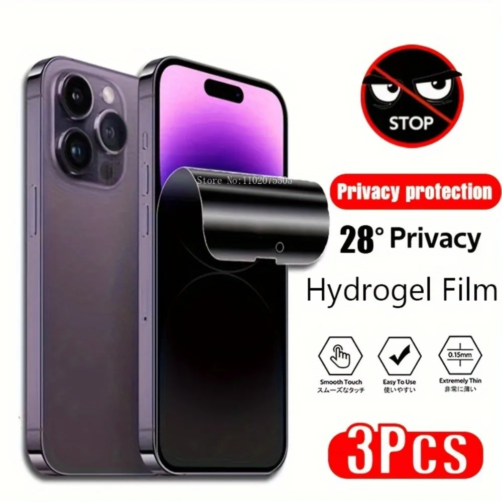 3Pcs Hydrogel Privacy Film For IPhone 15 14 Pro Max 13 12 11 Pro Screen Protector For IPhone XS MAX XR 14 6 7 8 Plus Not Glass
3Pcs Hydrogel Privacy Film For IPhone 15 14 Pro Max 13 12 11 Pro Screen Protector For IPhone XS MAX XR 14 6 7 8 Plus Not Glass