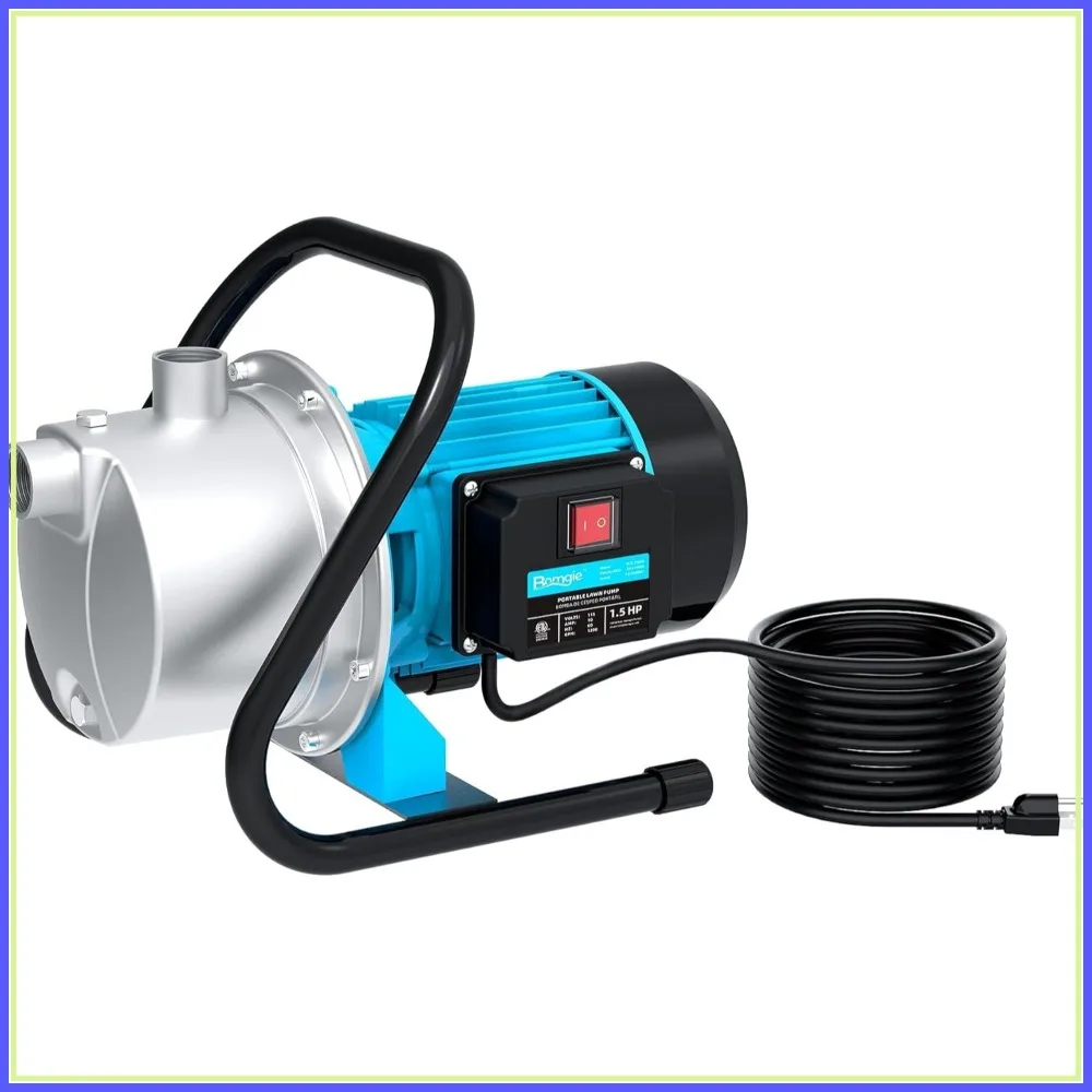 1.5HP Water Transfer Pump, 1200GPH Shallow Jet Well Pump, 13FT Cord, Sprinkler Booster, Irrigation, Pool Draining
1.5HP Water Transfer Pump, 1200GPH Shallow Jet Well Pump, 13FT Cord, Sprinkler Booster, Irrigation, Pool Draining