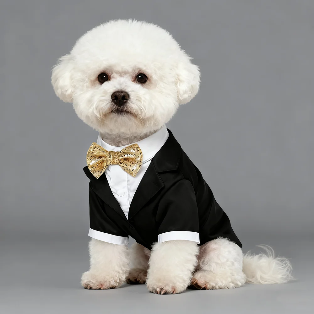 Pet Shirt Small Dog Clothes Wedding Formal Suit With Bow Tie Costume
Pet Shirt Small Dog Clothes Wedding Formal Suit With Bow Tie Costume