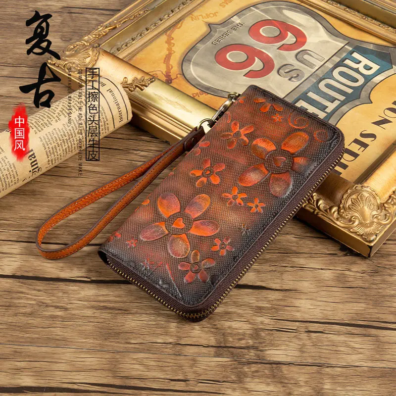 New Women Long Wallet Vintage Handcrafted Patina Zippered Cowhide Large Capacity Purse for Ladies
New Women Long Wallet Vintage Handcrafted Patina Zippered Cowhide Large Capacity Purse for Ladies