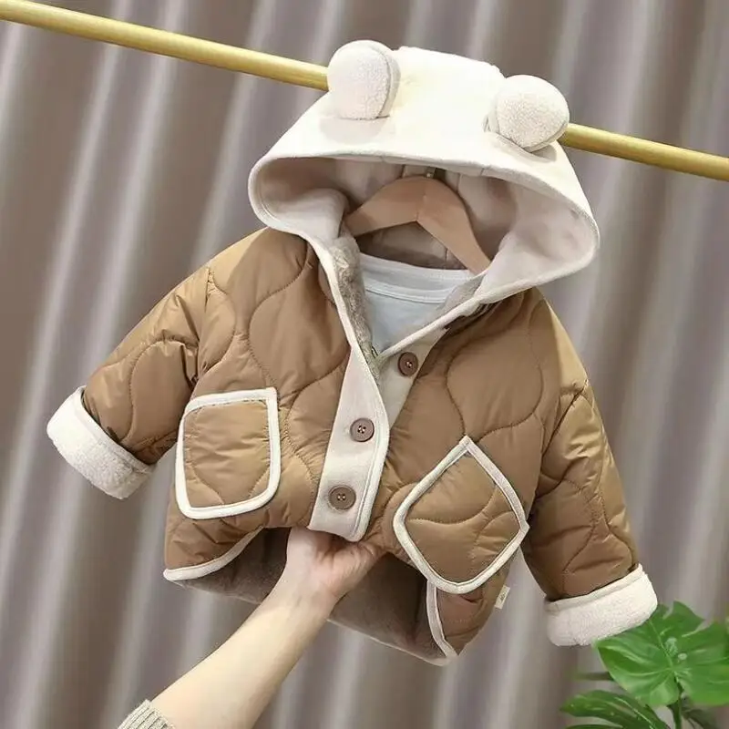 Girl Boy Coat Thicken Velvet Wear Outside Hooded Cotton Padded Jacket Cotton Clothes Kawaii Children's Clothing Autumn Winter
Girl Boy Coat Thicken Velvet Wear Outside Hooded Cotton Padded Jacket Cotton Clothes Kawaii Children's Clothing Autumn Winter