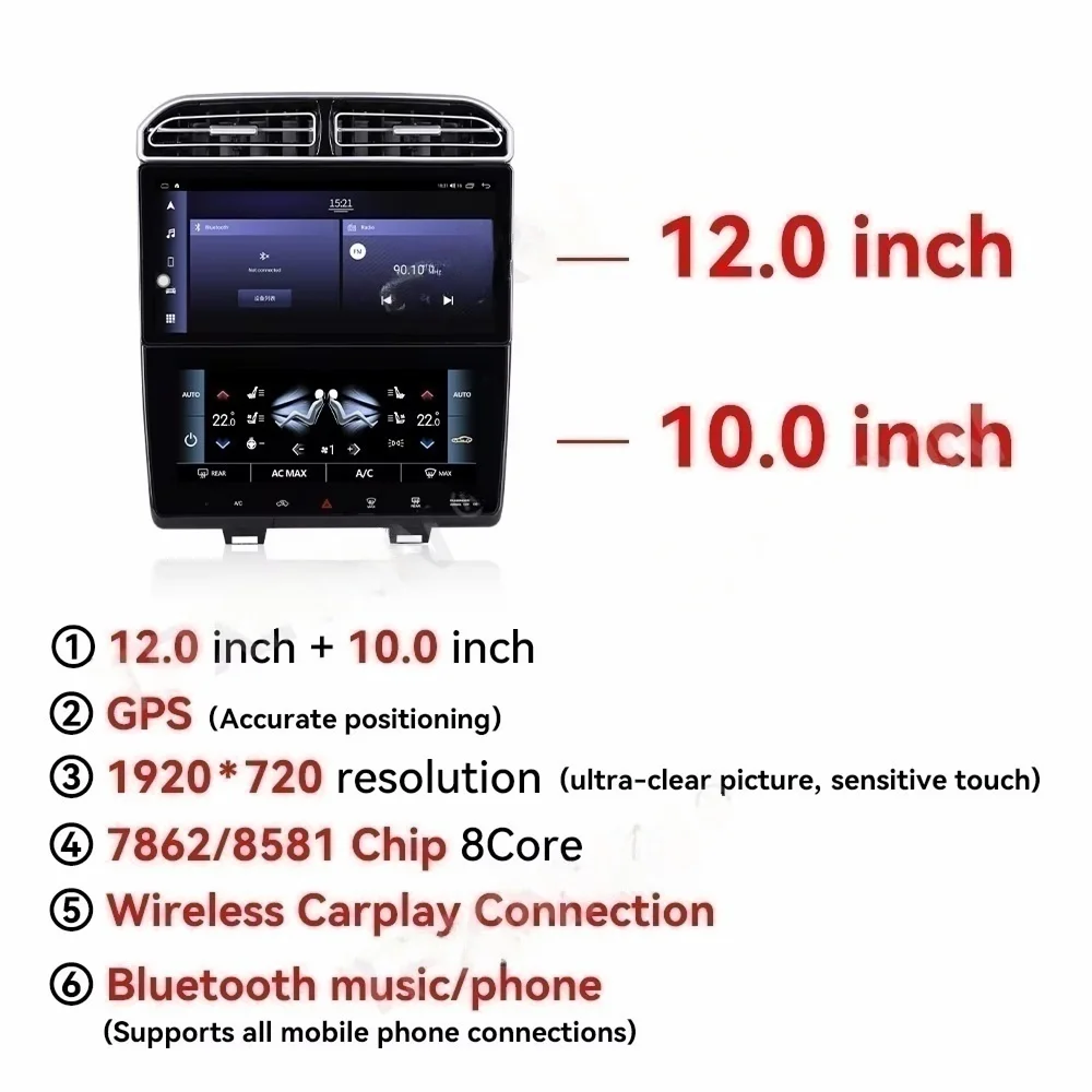 Carplay For Ford Edge 2010-2015 Car Radio GPS Android 14.0 Multimedia Player CarPlay GPS Navigation Air-conditioning Screen
Carplay For Ford Edge 2010-2015 Car Radio GPS Android 14.0 Multimedia Player CarPlay GPS Navigation Air-conditioning Screen