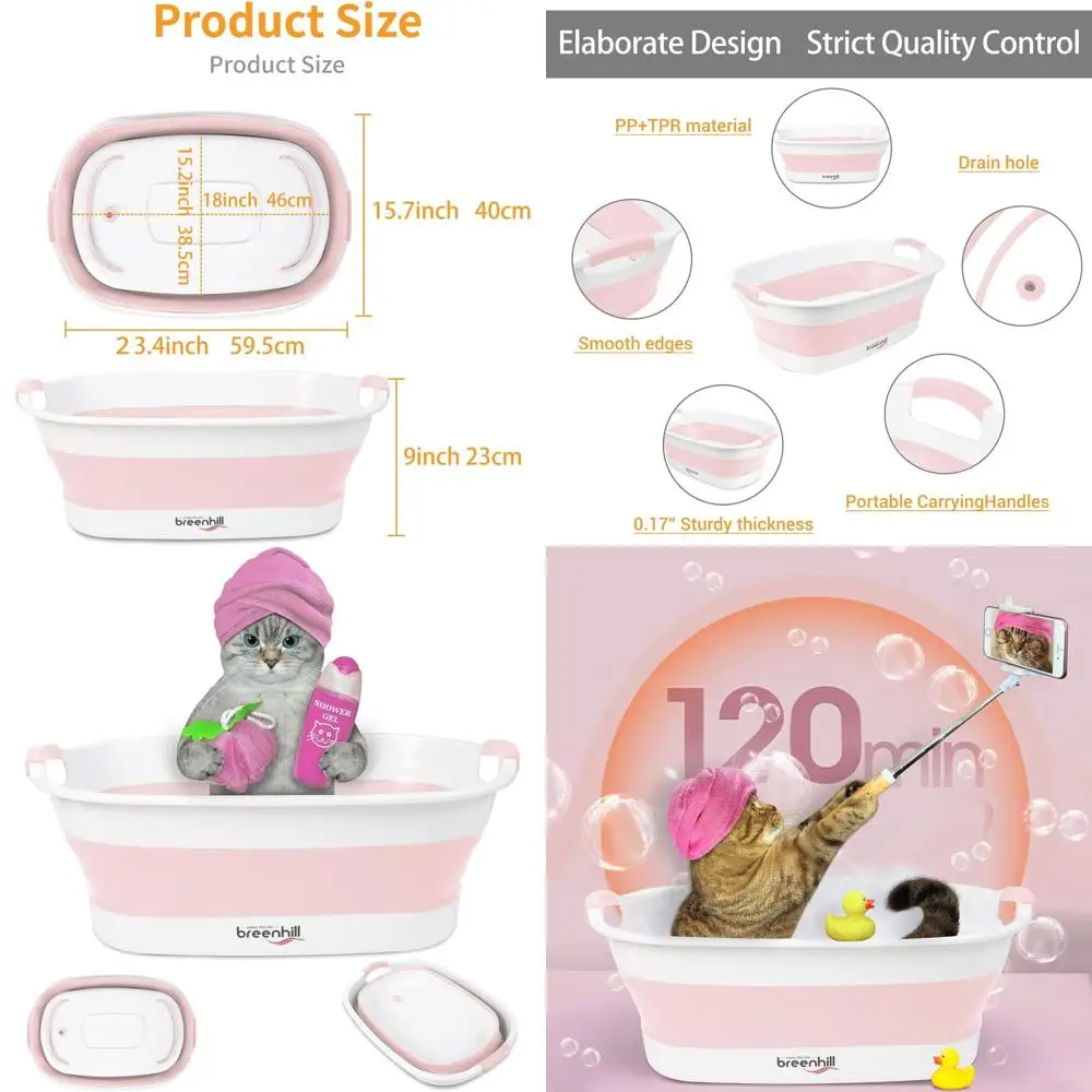 Collapsible Dog Bath Tub for Small Dogs & Cats, Portable Puppy Bath Tub with Water Drain Plug, Space Saving Foldable Pet Bathtub
Collapsible Dog Bath Tub for Small Dogs & Cats, Portable Puppy Bath Tub with Water Drain Plug, Space Saving Foldable Pet Bathtub
