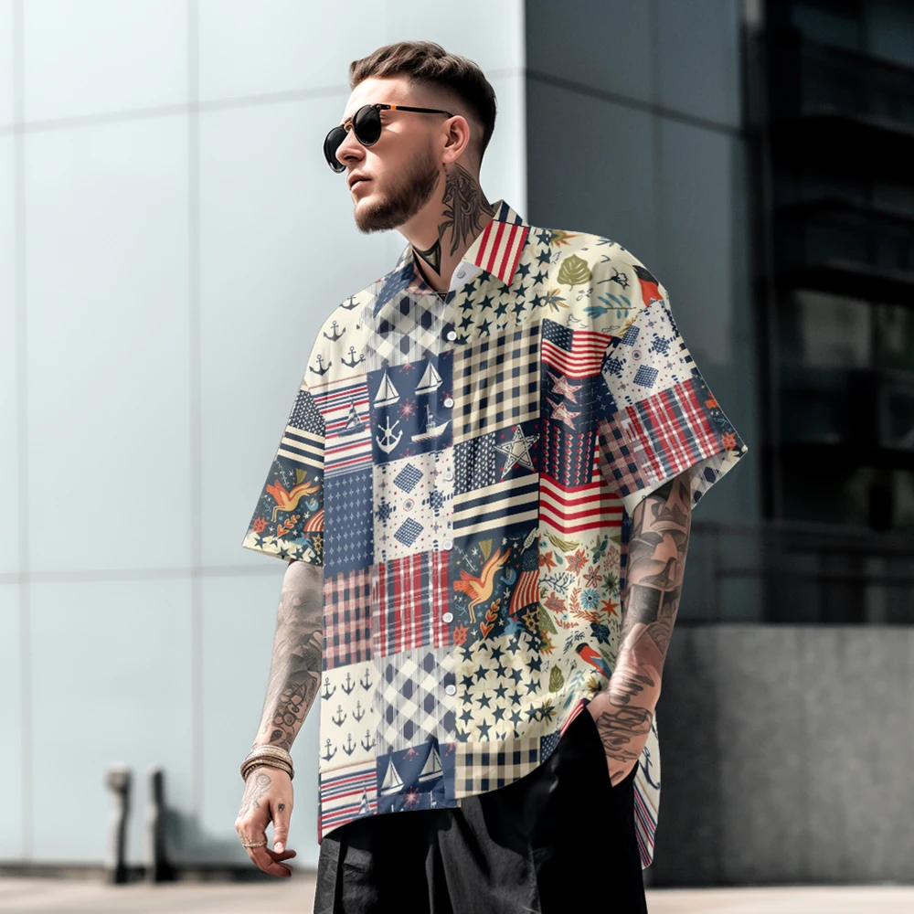 American Street Style Sub-stripe Design Summer Thin Men's Short-sleeved Shirt Loose Large Size Lapel T-shirt Top
American Street Style Sub-stripe Design Summer Thin Men's Short-sleeved Shirt Loose Large Size Lapel T-shirt Top