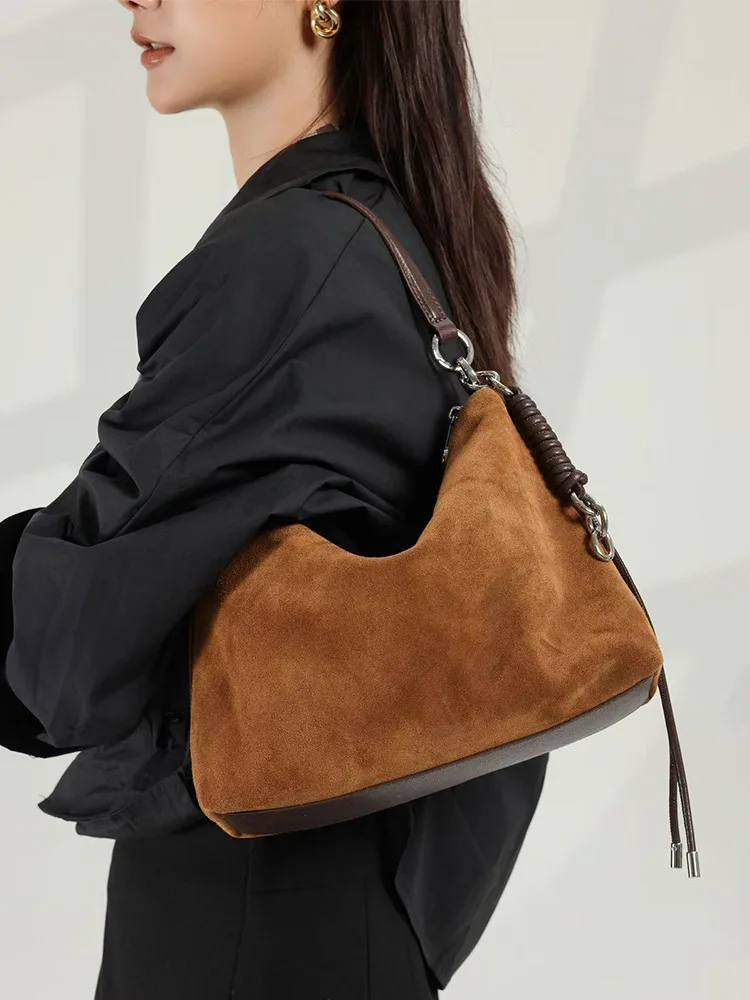 Genuine Leather Women's Bag Winter New Soft Frosted Cowhide Shoulder Bag Large Capacity Retro Fashion Women Crossbody Bag 
Genuine Leather Women's Bag Winter New Soft Frosted Cowhide Shoulder Bag Large Capacity Retro Fashion Women Crossbody Bag