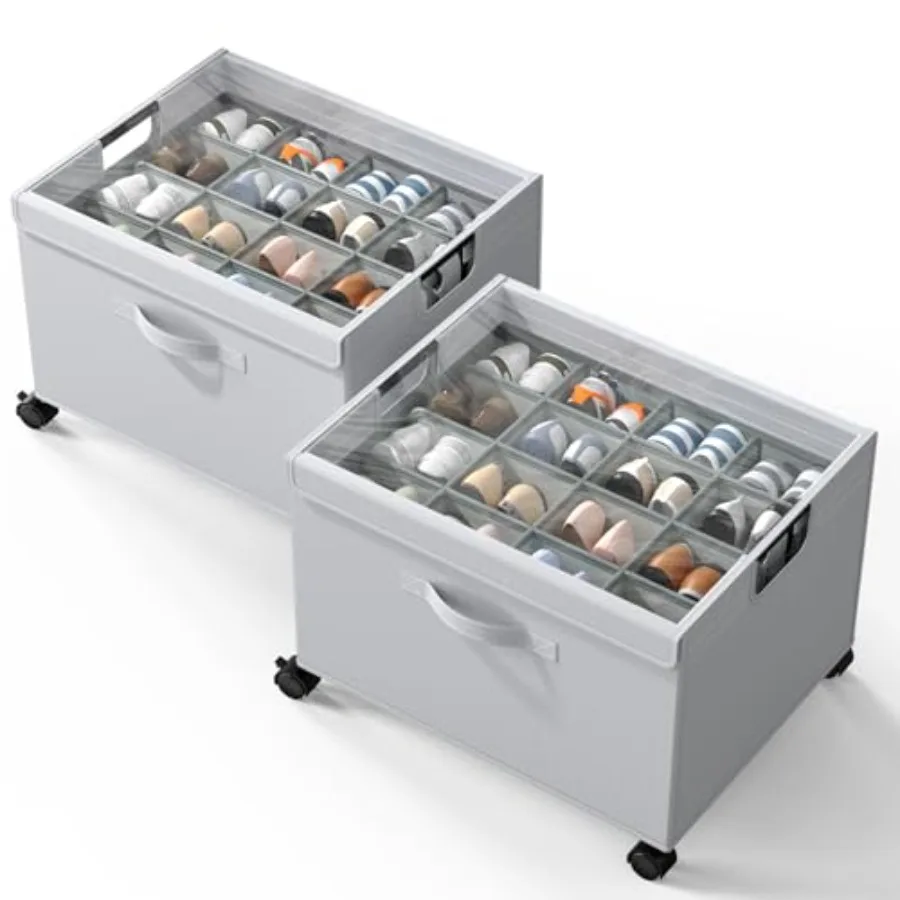Shoe Organizer for Closet Foldable Shoe Storage Organizer Box with Wheels and Adjustable Dividers Sturdy Metal Frame Fits up to
Shoe Organizer for Closet Foldable Shoe Storage Organizer Box with Wheels and Adjustable Dividers Sturdy Metal Frame Fits up to
