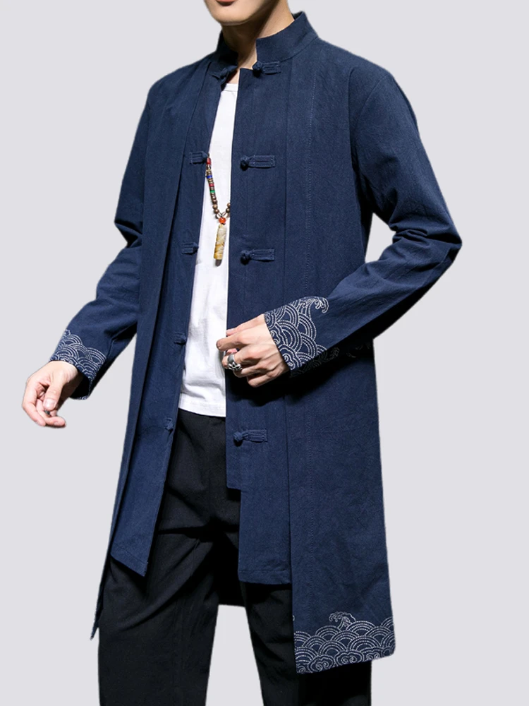 Youthful Traditional Chinese Sle Long Coat Men's Autumn Outerwear Large Size Hanfu Long irt Stand Fit Casual Springwear
Youthful Traditional Chinese Sle Long Coat Men's Autumn Outerwear Large Size Hanfu Long irt Stand Fit Casual Springwear