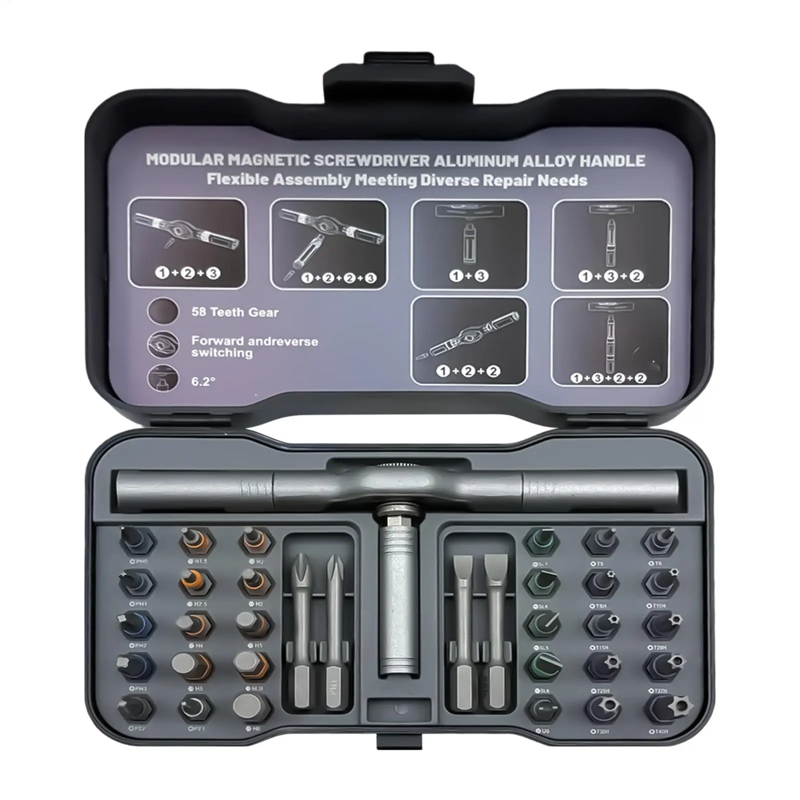 Ratcheting Screwdriver Set Multi Bit Precision Magnetic Portable Tool Ratcheting Allen Wrench Set for Watch Sunglasses Eyeglass
Ratcheting Screwdriver Set Multi Bit Precision Magnetic Portable Tool Ratcheting Allen Wrench Set for Watch Sunglasses Eyeglass