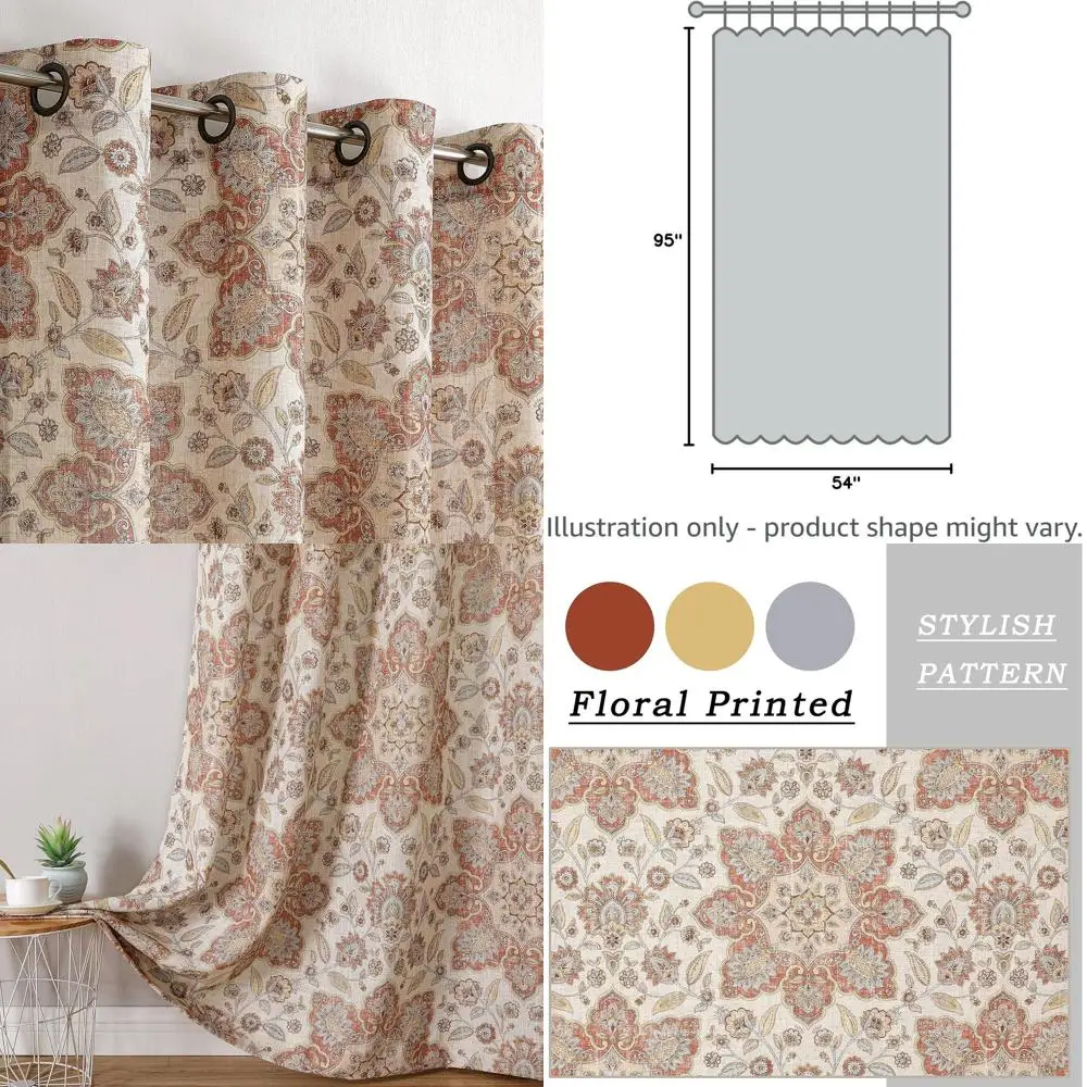 Винтажные шторы с ботаническим принтом-медальоном, 95 дюймов в длину, светопропускающие, с люверсами, 54x95x2 для домашнего декора
Винтажные шторы с ботаническим принтом-медальоном, 95 дюймов в длину, светопропускающие, с люверсами, 54x95x2 для домашнего декора