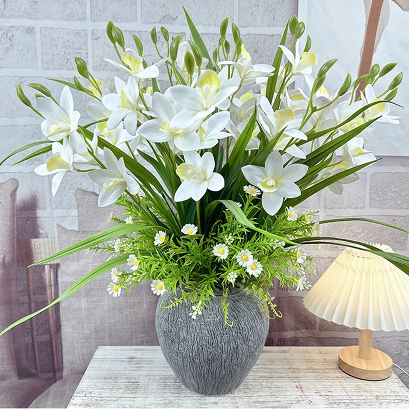 Yannew 3pcs Real Touch Artificial Cymbidium Orchids Flowers White Latex Orchid Bouquet with Leaves for Outdoor Indoor Home Decor
Yannew 3pcs Real Touch Artificial Cymbidium Orchids Flowers White Latex Orchid Bouquet with Leaves for Outdoor Indoor Home Decor