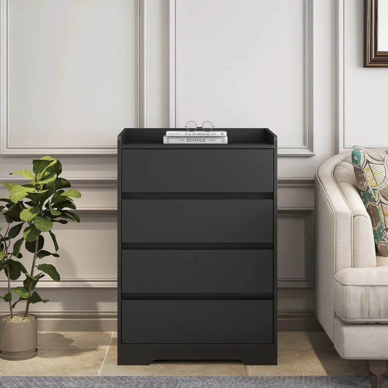 4 Drawer Dresser, Chest of Drawers Without Handle,Black Dresser for Bedroom 100% Waterproof, Modern Wooden Cabinet with Sturdy Frame for Living Room, Entryway, Bedroom, Hallway, Office
4 Drawer Dresser, Chest of Drawers Without Handle,Black Dresser for Bedroom 100% Waterproof, Modern Wooden Cabinet with Sturdy Frame for Living Room, Entryway, Bedroom, Hallway, Office