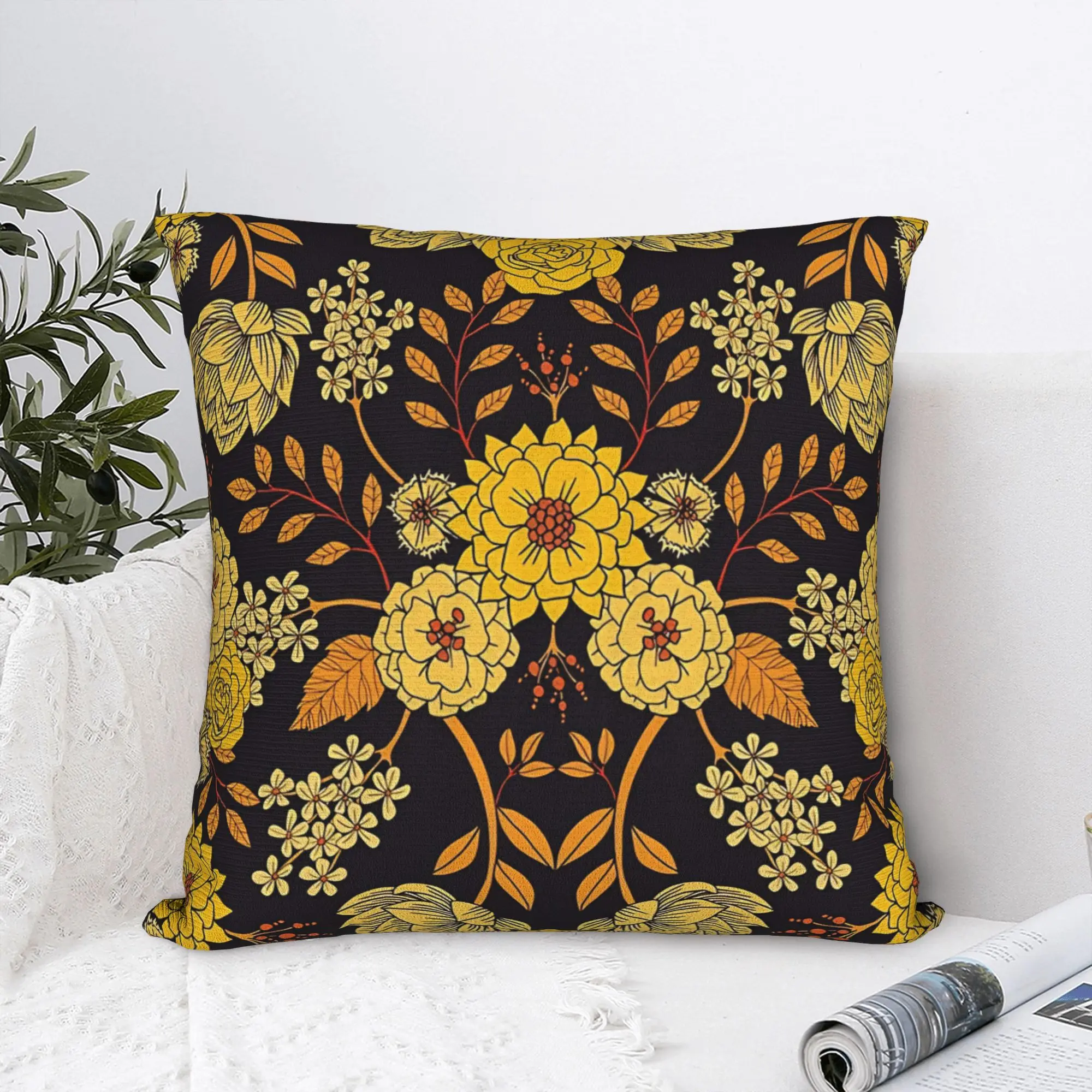 Yellow Orange Navy Blue Dark Floral Pattern Pillow Cover Comfy Cushion Cover Funny Pillow Case For Sofa Couch Bed Living Room
Yellow Orange Navy Blue Dark Floral Pattern Pillow Cover Comfy Cushion Cover Funny Pillow Case For Sofa Couch Bed Living Room