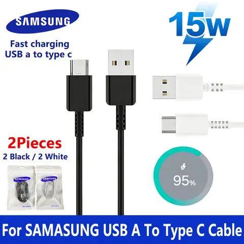 Samsung Original 15W USB To Type C Cable Fast Charging Data Wire For Galaxy S10+ S9 S8 A12 A13 A14 F02s F12 F13 M21 XCover7 Pro