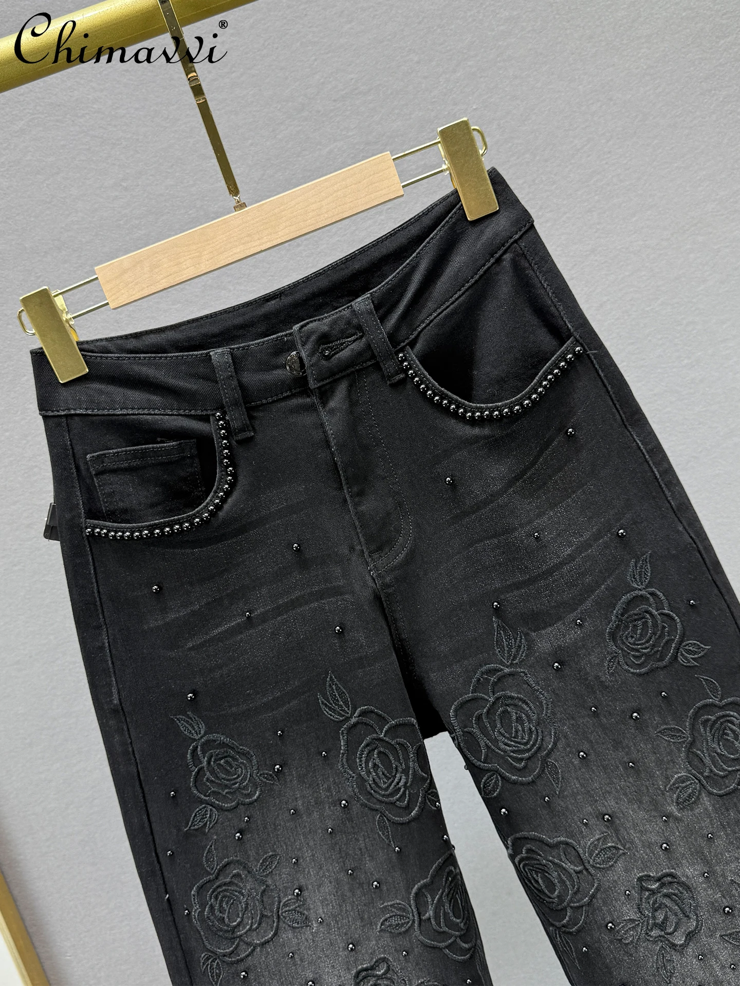 Black Straight-Leg Jeans Women 2025 Autumn New Fashion Cotton Stretch High Waist Slimming Embroidered Beaded Floor-Length Pants
Black Straight-Leg Jeans Women 2025 Autumn New Fashion Cotton Stretch High Waist Slimming Embroidered Beaded Floor-Length Pants