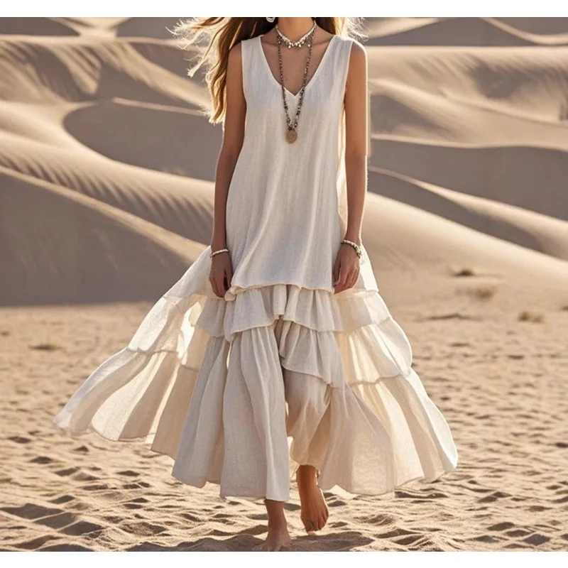 2025 Spring New, Amazon Cross-border Cotton and Linen Women's Loose Big Skirt Sleeveless Dress
2025 Spring New, Amazon Cross-border Cotton and Linen Women's Loose Big Skirt Sleeveless Dress