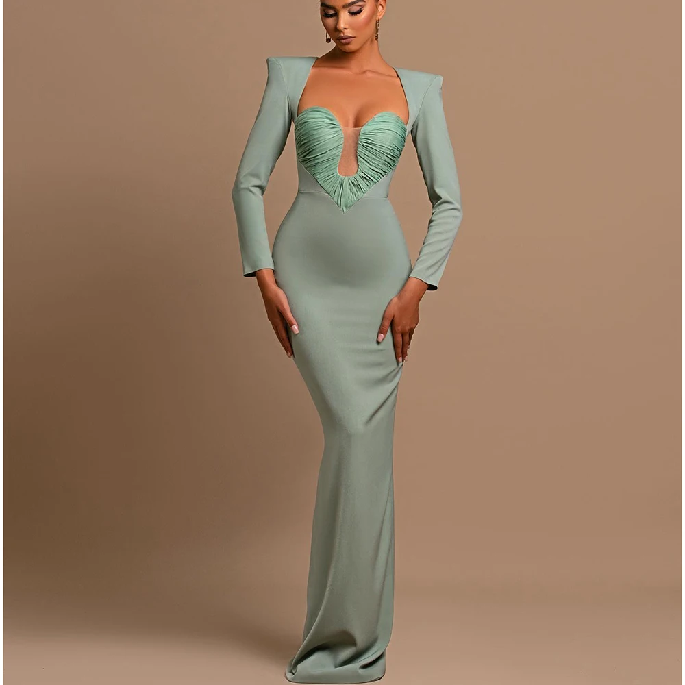 Women's New Long-Sleeved Sexy Deep V-Neck Perspective Close-fitting Floor-Length Dress Autumn and Winter Luxury Party Dress
Women's New Long-Sleeved Sexy Deep V-Neck Perspective Close-fitting Floor-Length Dress Autumn and Winter Luxury Party Dress