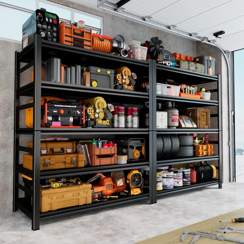 87" Heavy Duty 5-Tier Garage Shelving Unit - Adjustable Steel Storage Rack, Easy Assembly, 3000LB Capacity
87" Heavy Duty 5-Tier Garage Shelving Unit - Adjustable Steel Storage Rack, Easy Assembly, 3000LB Capacity