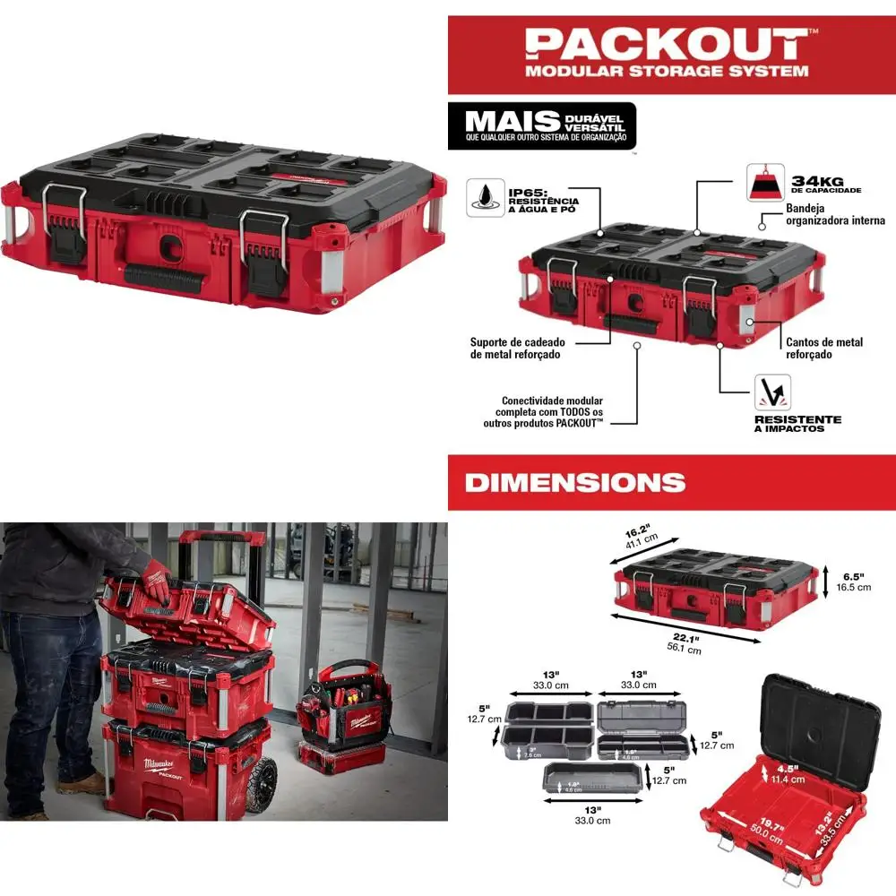 Red 22-Inch Electrician's Portable Tool Box with Pack Out System for Professional Use
Red 22-Inch Electrician's Portable Tool Box with Pack Out System for Professional Use