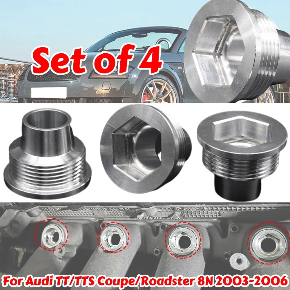 4X Upgrade Aluminum Fuel Injector Insert Cup Seat For Audi TT TTS Coupe Roadster 8N 06B133555H 06B133555D Car Replacement Parts
4X Upgrade Aluminum Fuel Injector Insert Cup Seat For Audi TT TTS Coupe Roadster 8N 06B133555H 06B133555D Car Replacement Parts
