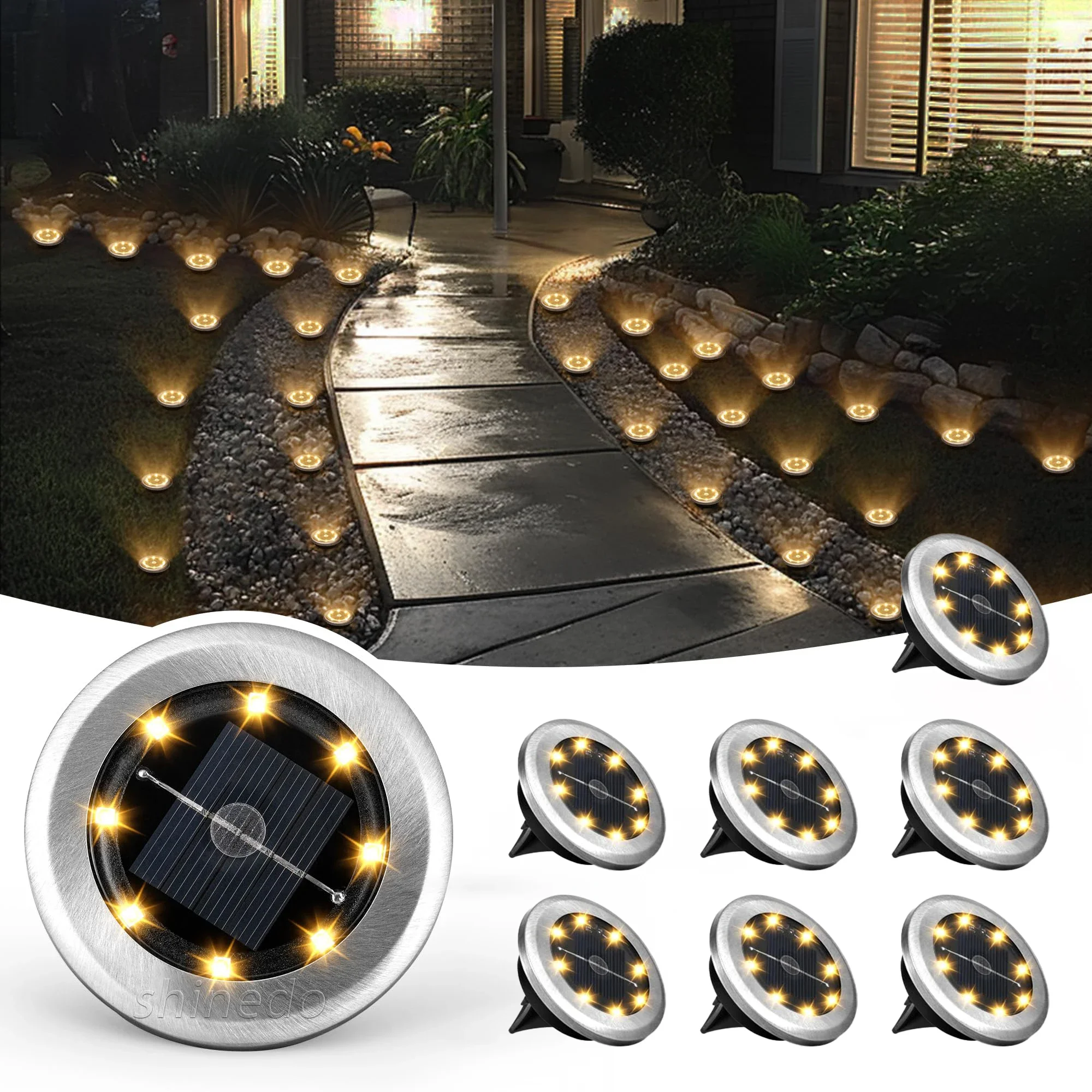 Outdoor solar 8LED stainless steel ground lamp garden lawn lamp road garden ground plug lamp décoration jardin solaire
Outdoor solar 8LED stainless steel ground lamp garden lawn lamp road garden ground plug lamp décoration jardin solaire
