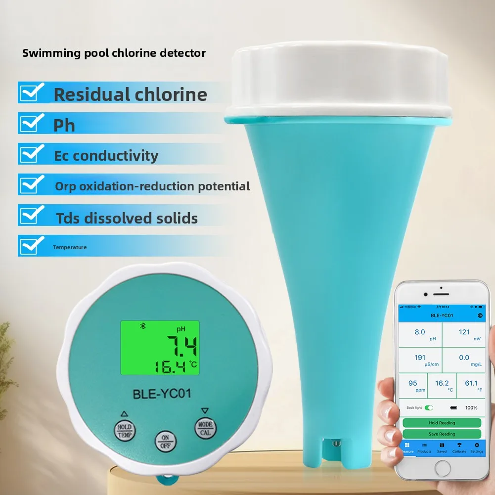 High Precision Bluetooth Pool Water Tester: Chlorine, pH, EC/ORP Meter for Home Aquarium & Aquaculture
High Precision Bluetooth Pool Water Tester: Chlorine, pH, EC/ORP Meter for Home Aquarium & Aquaculture