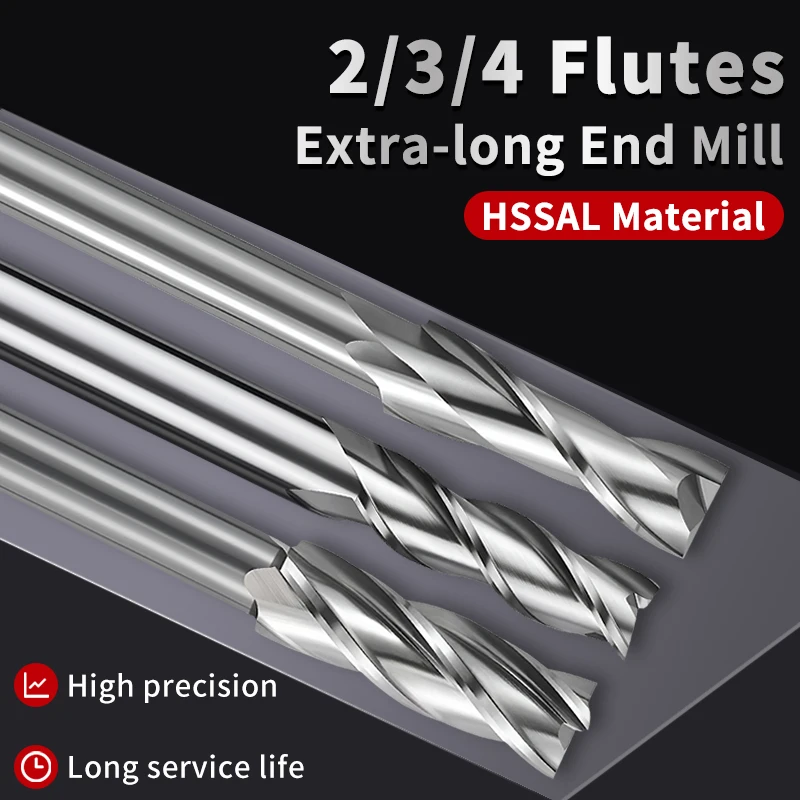 ZUANTONG 1PCS HSS End Mills Extra long Fully Ground Metal Cutter D2-D32mm 2/3/4 Flutes Teeth Aluminum Milling Tool High-Q
ZUANTONG 1PCS HSS End Mills Extra long Fully Ground Metal Cutter D2-D32mm 2/3/4 Flutes Teeth Aluminum Milling Tool High-Q
