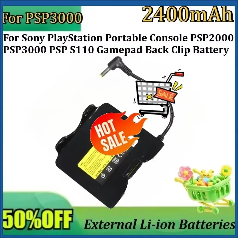 New 2400mAh External Li-ion Batteries For Sony PlayStation Portable Console PSP2000 PSP3000 PSP S110 Gamepad Back Clip
New 2400mAh External Li-ion Batteries For Sony PlayStation Portable Console PSP2000 PSP3000 PSP S110 Gamepad Back Clip