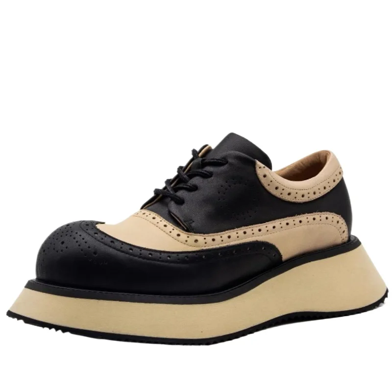 Мужские туфли дерби европейско-американского стиля из натуральной кожи с толстой подошвой, увеличивающие рост, с брогированием и тиснением
Мужские туфли дерби европейско-американского стиля из натуральной кожи с толстой подошвой, увеличивающие рост, с брогированием и тиснением