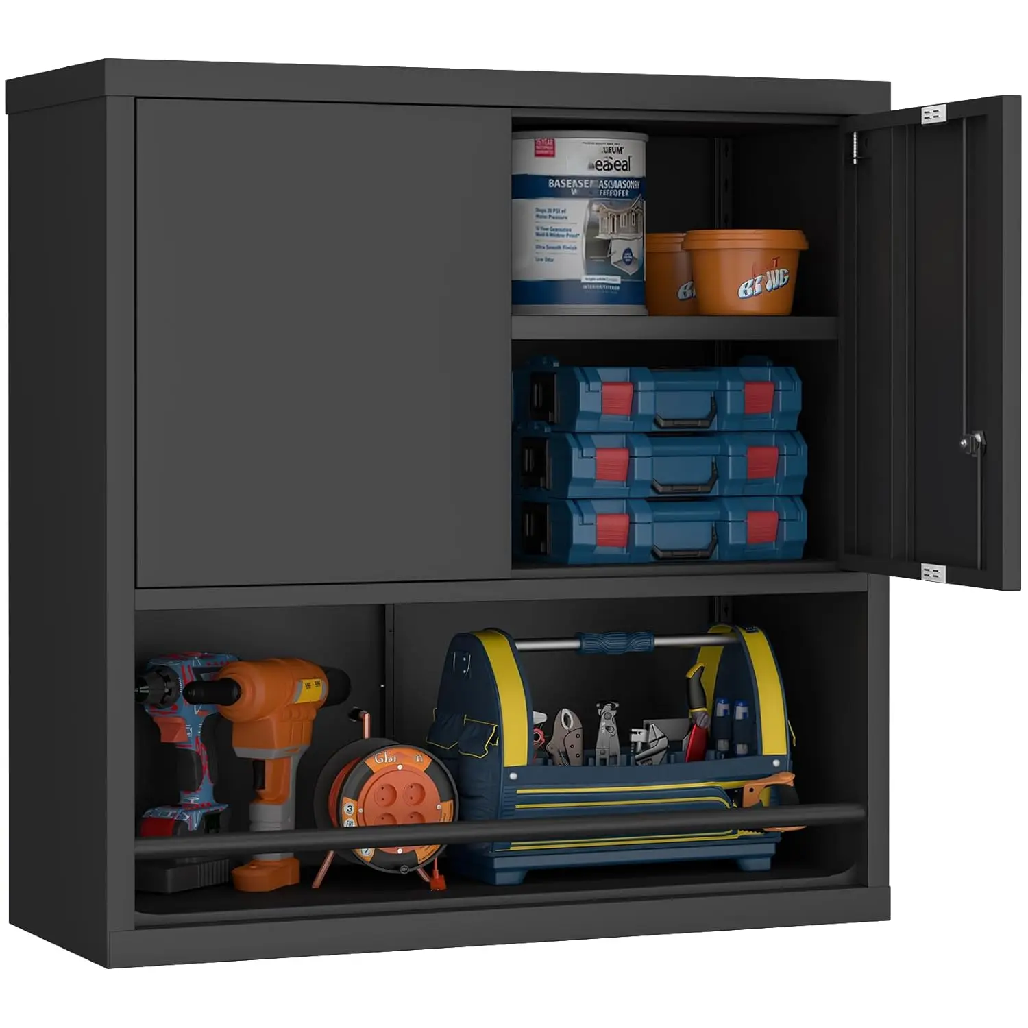 Металлический настенный шкаф для гаража с замком, настенный органайзер для хранения, для мастерской и гаража, на заказ
Металлический настенный шкаф для гаража с замком, настенный органайзер для хранения, для мастерской и гаража, на заказ