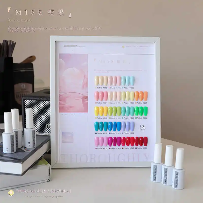 RABIA 18 Colors Multicolor Solid color Macaron Nail Gel 2025 New Hot Sale Spring Nail Art Non-toxic UV Gel Nail Salon Wholesale
RABIA 18 Colors Multicolor Solid color Macaron Nail Gel 2025 New Hot Sale Spring Nail Art Non-toxic UV Gel Nail Salon Wholesale