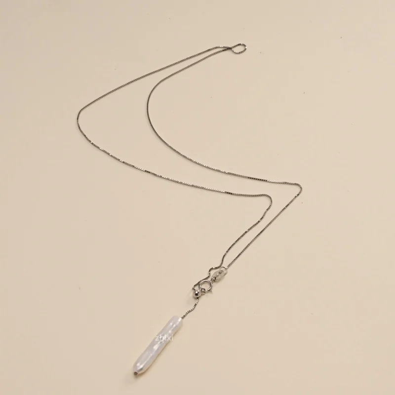 s925 sterling silver necklace pendant Natural freshwater pearl Baroque small silver bar Fine white pearl wedding women X1057
s925 sterling silver necklace pendant Natural freshwater pearl Baroque small silver bar Fine white pearl wedding women X1057