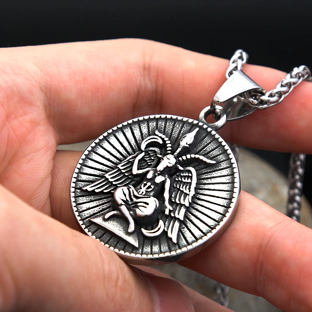 Vintage Fashion Lucifer Necklace For Men Stainless Steel Punk Satan Necklace Unique Biker Rune Amulet Jewelry Gift Dropshipping
Vintage Fashion Lucifer Necklace For Men Stainless Steel Punk Satan Necklace Unique Biker Rune Amulet Jewelry Gift Dropshipping