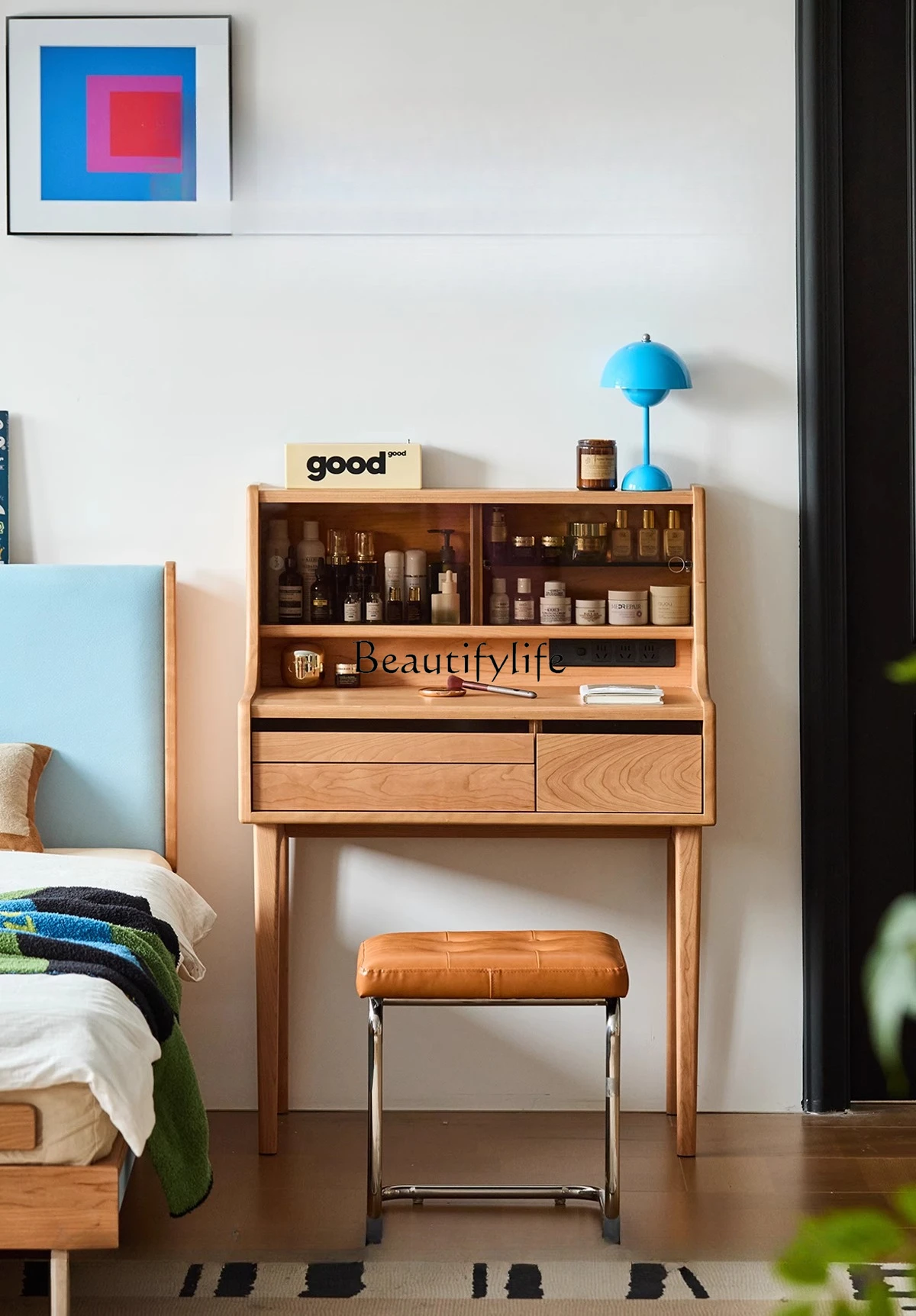 Solid wood dresser cherry wood multifunctional bedroom makeup table storage dressing table
Solid wood dresser cherry wood multifunctional bedroom makeup table storage dressing table