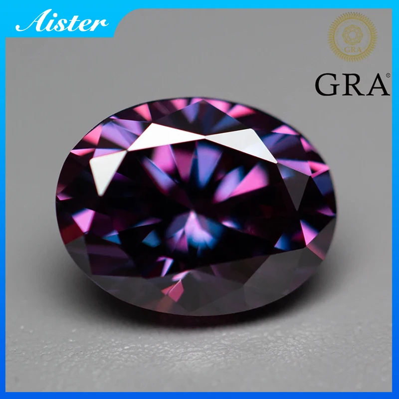 NEW Royal Purple Oval Cut Moissanite Stones VVS1 Passed Diamond Tester with GRA Report
NEW Royal Purple Oval Cut Moissanite Stones VVS1 Passed Diamond Tester with GRA Report