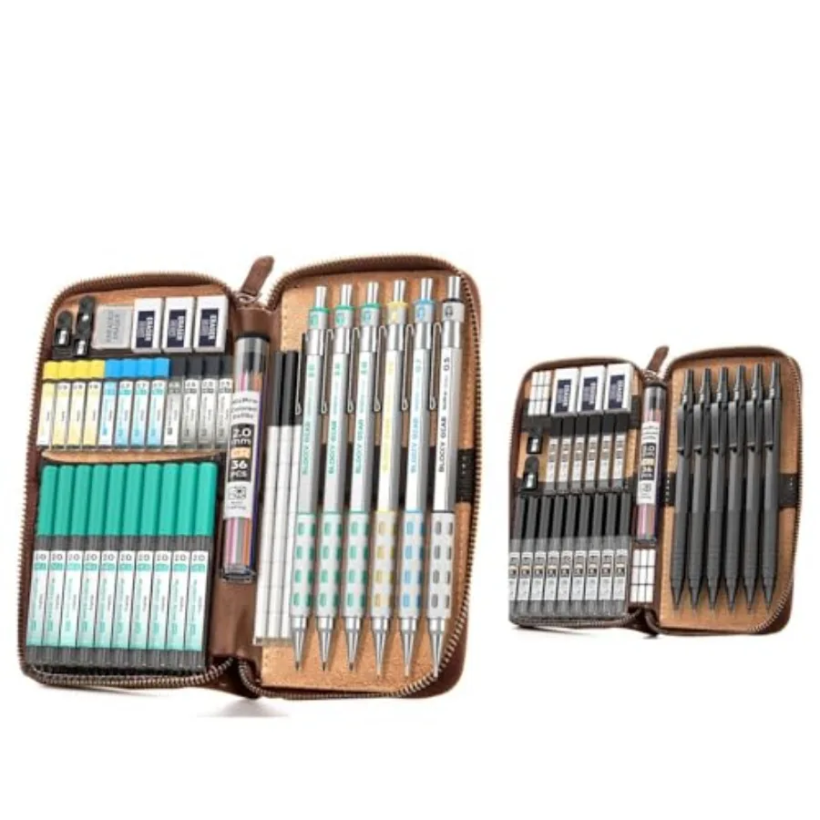 30PCS Black Metal Mechanical Pencil Set in Leather Case Blocky Gear 40PCS Metal Mechanical Pencil Set in Leather Case
30PCS Black Metal Mechanical Pencil Set in Leather Case Blocky Gear 40PCS Metal Mechanical Pencil Set in Leather Case