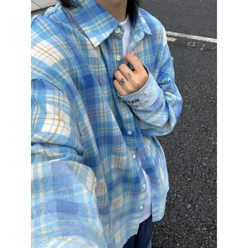 American Retro Blue Plaid Long Sve irt for Boys Youth Faionable Couple Outerwear Thin Coat Autumn Season Polyester Fiber
American Retro Blue Plaid Long Sve irt for Boys Youth Faionable Couple Outerwear Thin Coat Autumn Season Polyester Fiber