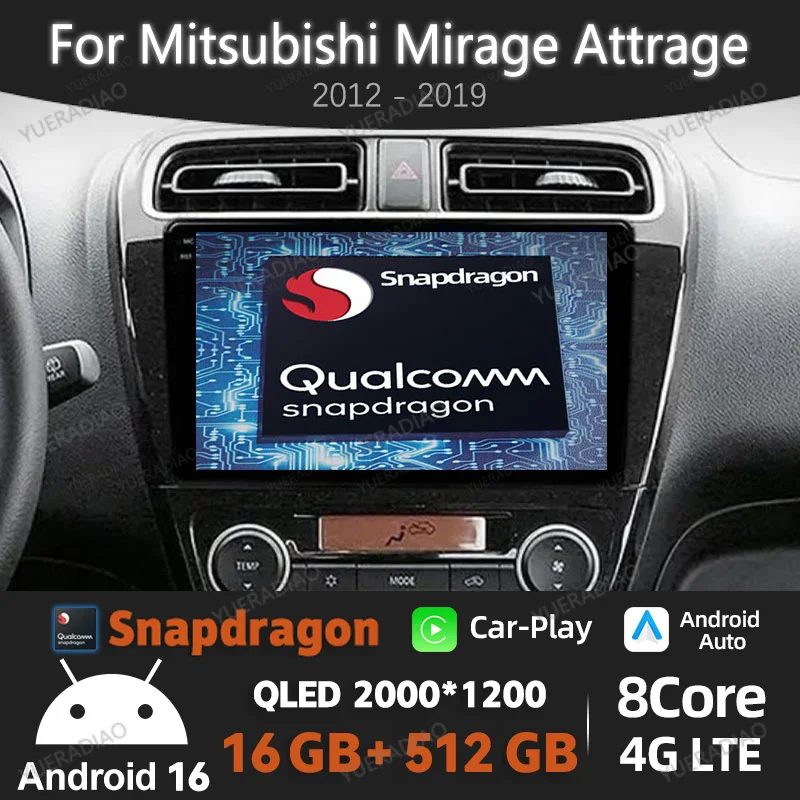 Android 16 Car Radio For Mitsubishi Mirage Attrage 2012 - 2019 Qualcomm GPS NAVI Multimedia Stereo Video Player QLED 4G WIFI
Android 16 Car Radio For Mitsubishi Mirage Attrage 2012 - 2019 Qualcomm GPS NAVI Multimedia Stereo Video Player QLED 4G WIFI