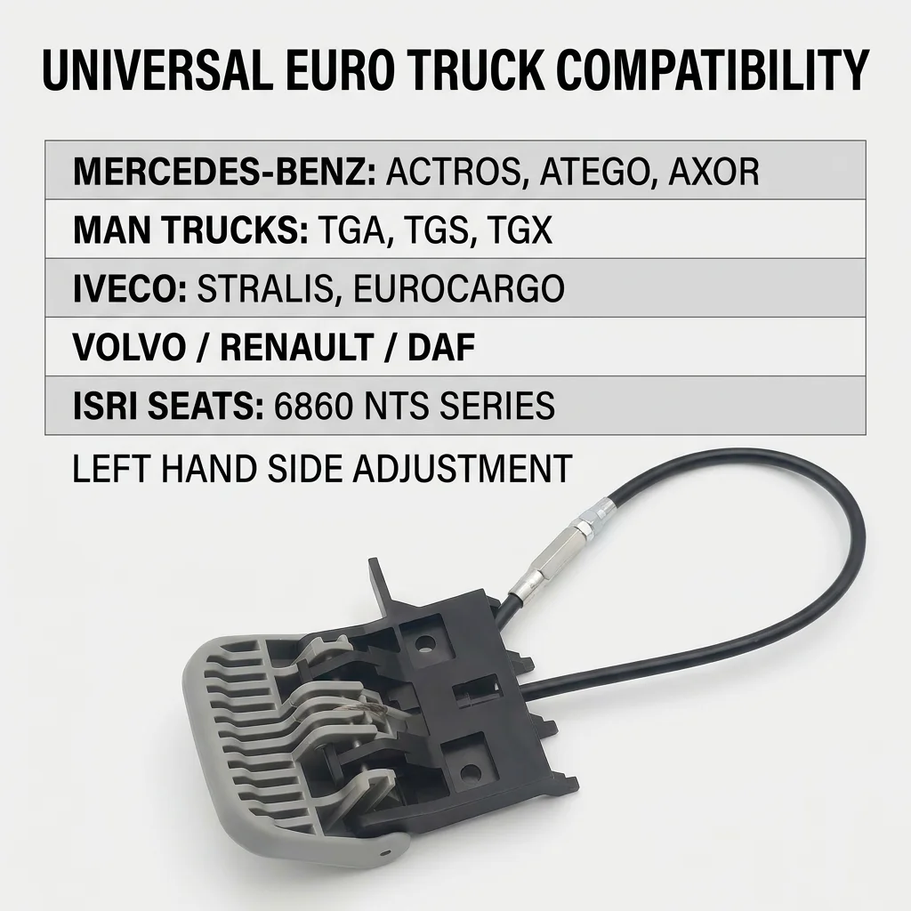A0009107536 81623506095 42538393 Seat Tilt Adjustment Handle with Cable for MAN Mercedes Actros IVECO for ISRI 6860 NTS Seat
A0009107536 81623506095 42538393 Seat Tilt Adjustment Handle with Cable for MAN Mercedes Actros IVECO for ISRI 6860 NTS Seat